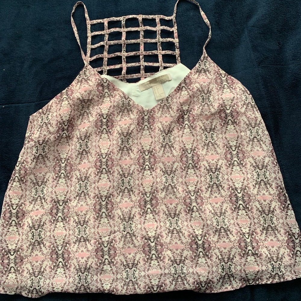Pink and purple patterned tank top